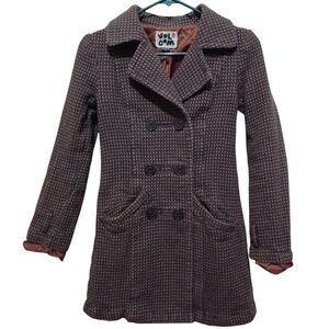 volcom brown pea coat